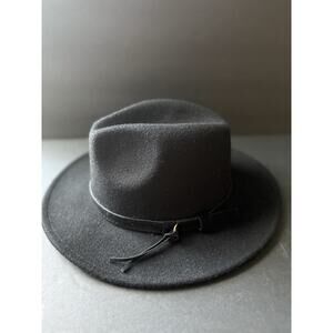Wool Hat Fedora Western Cowboy Wide Brim Wool Blend Black Outdoor City Casual